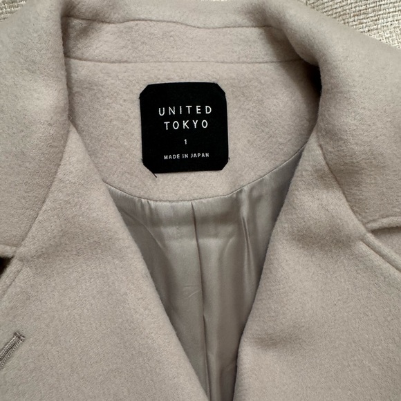 United Tokyo Made in Japan Wool Double-Breasted Belted Coat Size XS - Picture 4 of 11